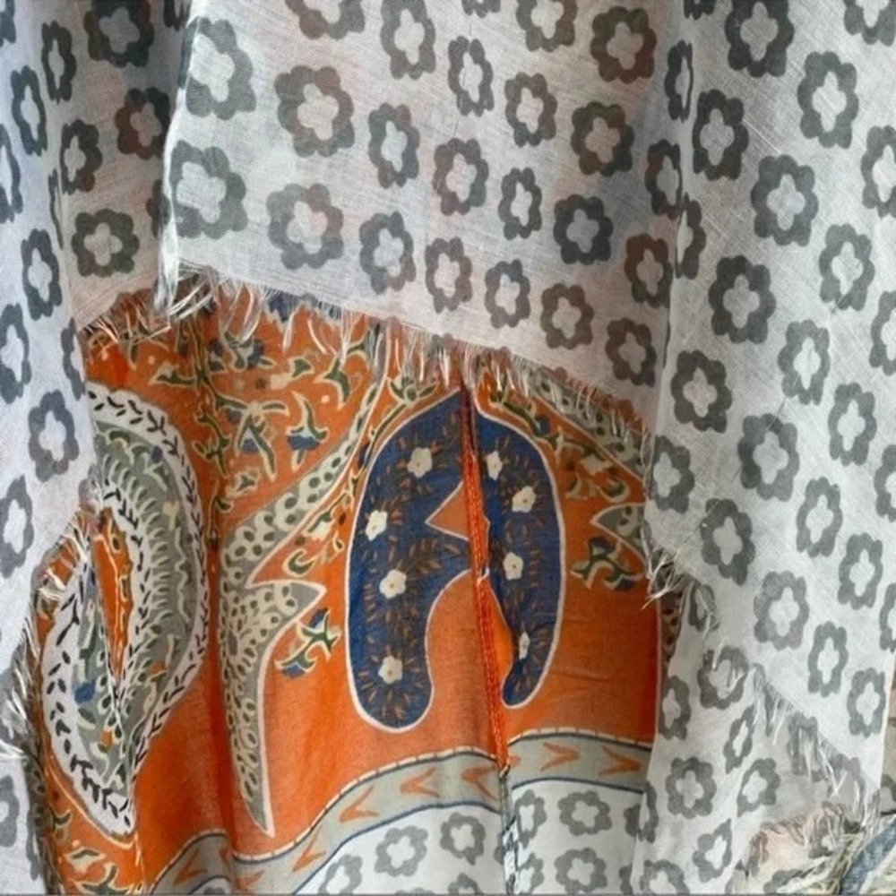 ANTHROPOLOGIE Kimono Sunlit Light Cover Up Scarf Dress Caftan Subtle Luxury OS - Picture 9 of 12